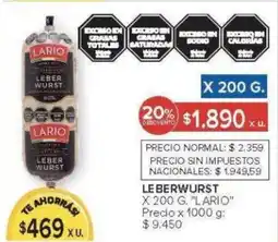 Carrefour Lario leberwurst oferta