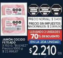 Carrefour Bulnez jamón cocido feteado oferta