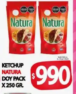 Supermercados Caracol Ketchup natura doy pack x 250 gr. oferta