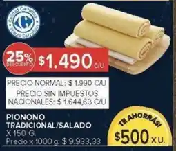 Carrefour Pionono tradicional/salado oferta