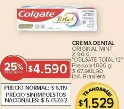 Carrefour Colgate total 12 crema dental original mint oferta