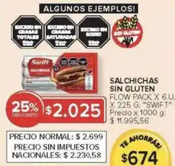 Carrefour Swift salchichas sin gluten flow pack oferta