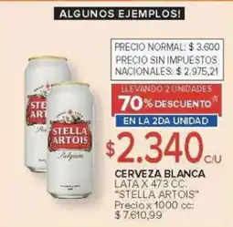 Carrefour Stella artois cerveza blanca lata oferta