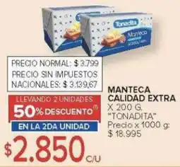 Carrefour Tonadita manteca calidad extra oferta