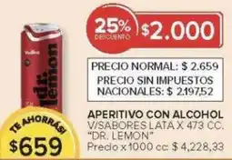 Carrefour Dr. lemon aperitivo con alcohol visabores lata oferta