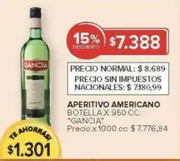 Carrefour Gancia aperitivo americano botella oferta