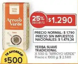 Carrefour Arroyo verde yerba suave tradicional oferta