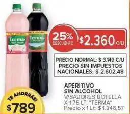 Carrefour Terma aperitivo sin alcohol v/sabores botella oferta