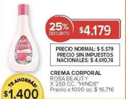 Carrefour Hinds crema corporal rosa beauty oferta