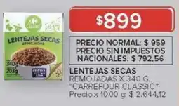Carrefour Carrefour classic lentejas secas remojadas oferta