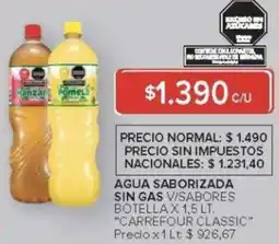 Carrefour Carrefour classic agua saborizada sin gas v/sabores botella oferta