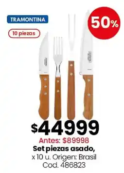 Coto Tramontina set piezas asado oferta