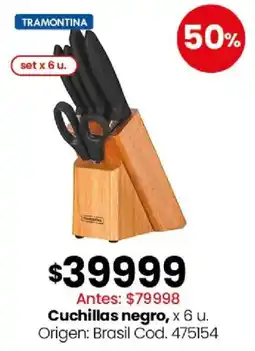Coto Tramontina cuchillas negro oferta