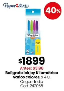 Coto Paper Mate bolígrafo inkjoy kilométrico oferta