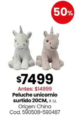 Coto Peluche unicornio surtido 20cm oferta