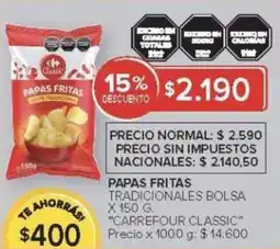 Carrefour Carrefour classic papas fritas tradicionales bolsa oferta