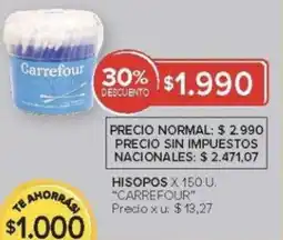 Carrefour Carrefour hisopos oferta