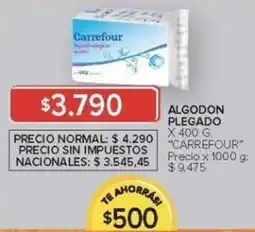 Carrefour Carrefour algodon plegado oferta