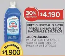 Carrefour Carrefour expert jabón líquido propa botella oferta