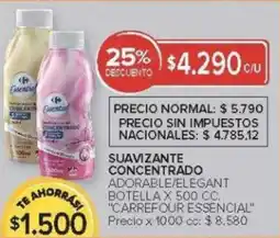Carrefour Carrefour essencial suavizante concentrado adorable/elegant botella oferta