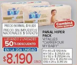 Carrefour Carrefour my baby pañal hiper pack vitalles oferta