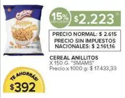 Carrefour Smams" cereal anillitos oferta