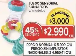 Carrefour Juego sensorial sonajeros v/ modelos oferta