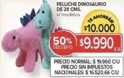Carrefour Peluche dinosaurio v/ modelos oferta