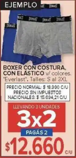 Carrefour Everlast boxer con costura, con elastico v/ colores. oferta