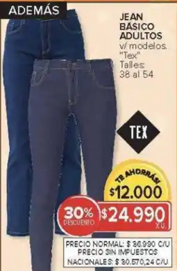 Carrefour Tex jean básico adultos v/ modelos oferta