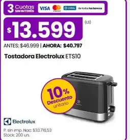 Punto Mayorista Tostadora Electrolux ETSIO oferta