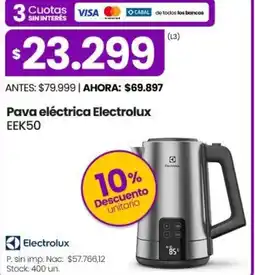 Punto Mayorista Pava eléctrica Electrolux EEK50 oferta