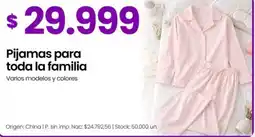 Punto Mayorista Pijamas para toda la familia oferta