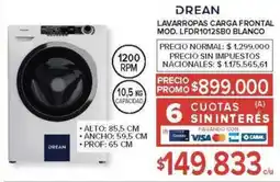 Carrefour Drean lavarropas carga frontal mod. lfdr1012sbo blanco oferta