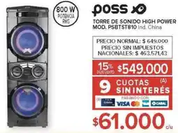 Carrefour Poss torre de sonido high power oferta