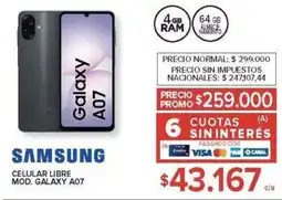 Carrefour Samsung galaxy A07 celular libre oferta