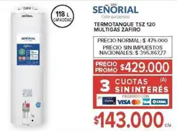 Carrefour Señorial termotanque tsz 120 multigas zafiro oferta
