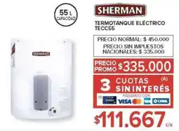 Carrefour Sherman termotanque eléctrico tecc55 oferta