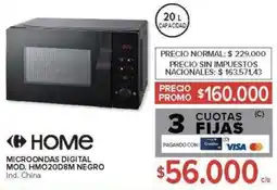 Carrefour Home microondas digital negro oferta