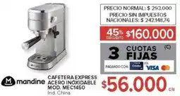 Carrefour Mandine cafetera express acero inoxidable oferta