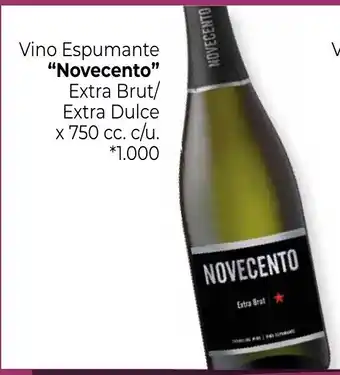 La Anonima Novecento Vino Espumante Extra Brut/Extra Dulce x 750cc. c/u. oferta