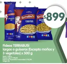 Supermercados Buenos Días Terrabusi fideos largos o guiseros (excepto moños oferta