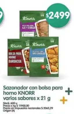 Supermercados Buenos Días Knorr sazonador con bolsa para horno varios sabores oferta