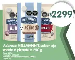 Supermercados Buenos Días Hellmann's aderezo sabor ajo, asado o picante oferta