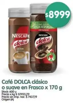 Supermercados Buenos Días Dolca café clásico o suave en frasco oferta