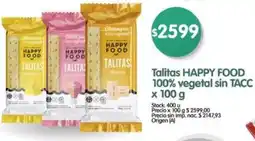 Supermercados Buenos Días Happy food talitas 100% vegetal sin tacc oferta