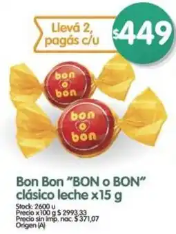 Supermercados Buenos Días Bon o bon clásico leche oferta