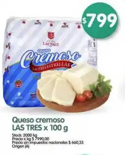 Supermercados Buenos Días Las tres queso cremoso oferta