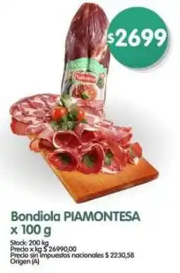 Supermercados Buenos Días Piamontesa bondiola oferta