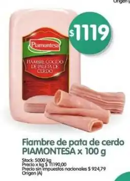 Supermercados Buenos Días Piamontesa fiambre de pata de cerdo oferta